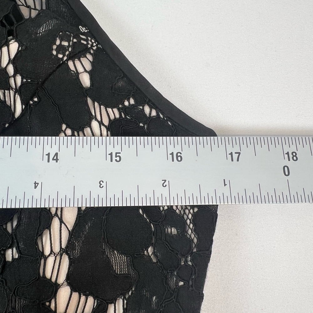 White House Black Market Black lace overlay sheath Dress Size 4 - Picture 7 of 13
